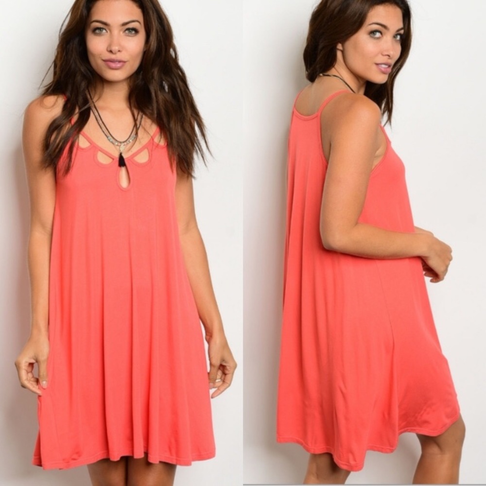 Brand new Coral Cut out dress
